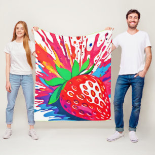 Splatter Strawberry Splash Fleece Blanket