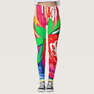 Splatter Strawberry Splash Leggings