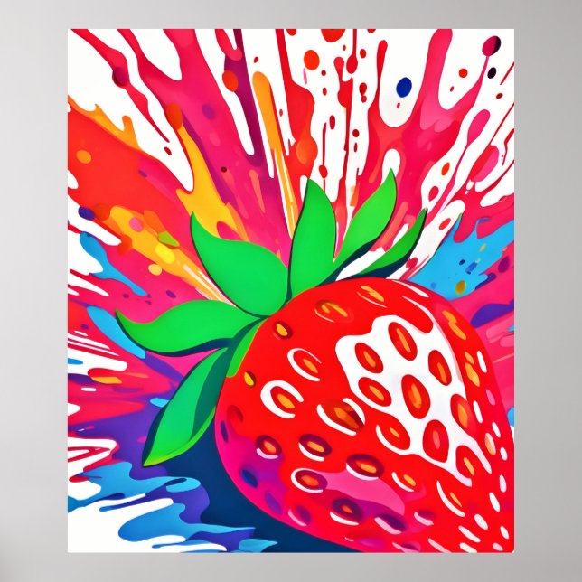 Splatter Strawberry Splash Poster (Front)