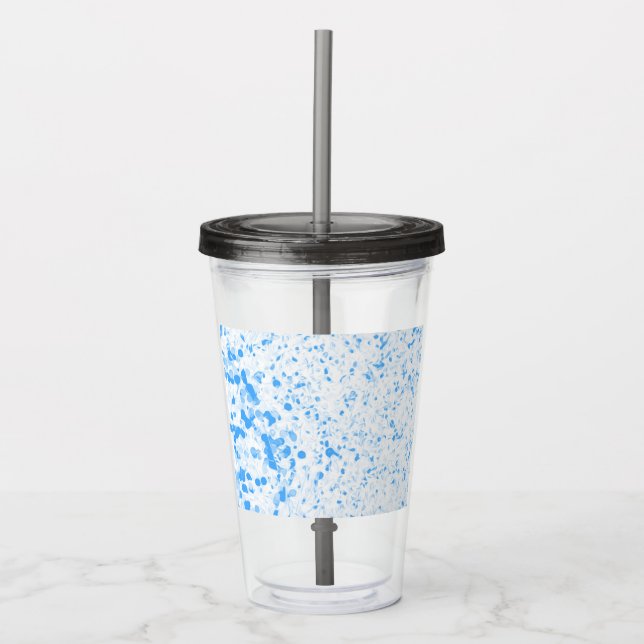 Splatter Texture - Blue Acrylic Tumbler (Front)