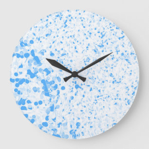 Splatter Texture - Blue Large Clock