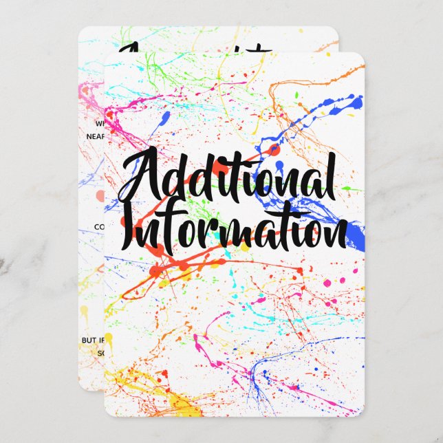 Splattered Additional Information Card (Front/Back)
