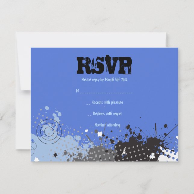 SPLATTERED Bar Bat Mitzvah Reply Card (Front)