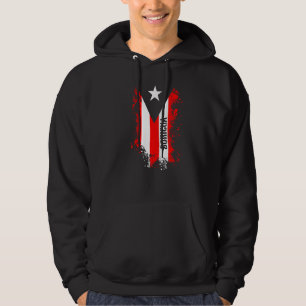 Splattered Boricua Puerto Rican Flag Premium Hoodie
