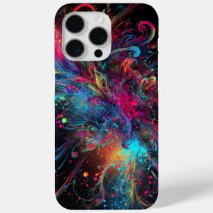 Splattered Chaos: neon paint splatters iPhone 15 Pro Max Case