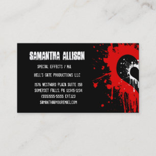 Splattered Hearts Modern Goth Business Card