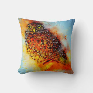 Splattered owl  cushion