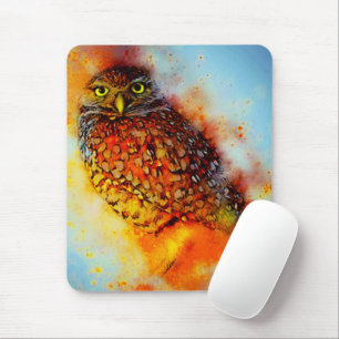 Splattered owl  mouse pad