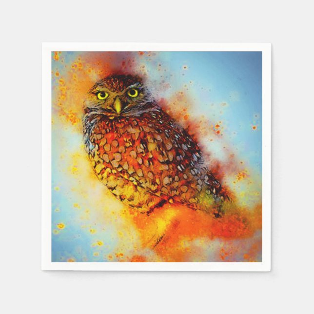 Splattered owl  napkin (Front)