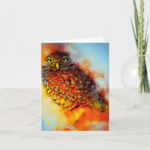 Splattered owl  note card