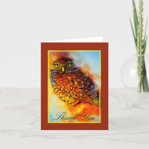 Splattered owl thank you card