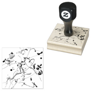 Splattered Paint Design Geometric Pattern Rubber Stamp