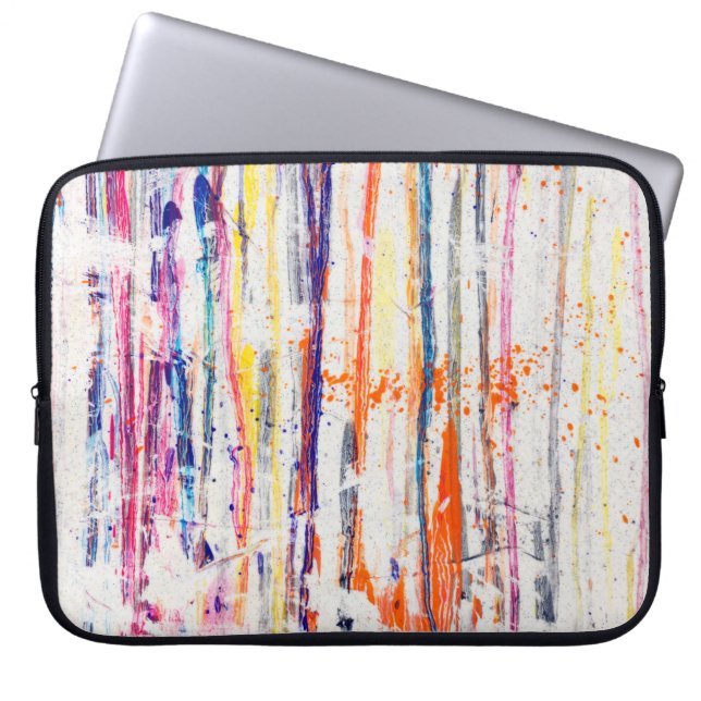 Splattered paint on white backgroundpaint,art,fine laptop sleeve (Front)