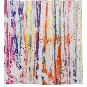 Splattered paint on white backgroundpaint,art,fine shower curtain