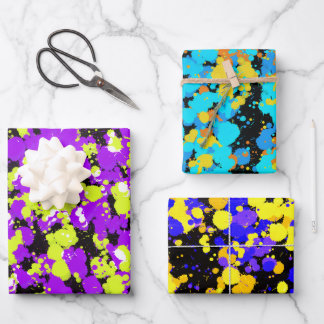 Splattered Paint  Wrapping Paper Sheet