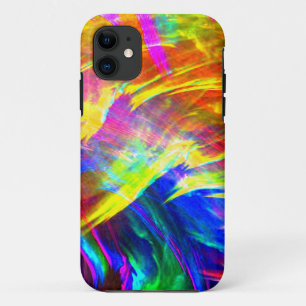 Splattered Rainbow Abstract Art Vibrant Colourful iPhone 11 Case