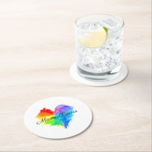 Splattered Rainbow Heart Coaster