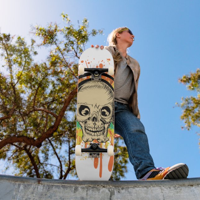 Splattered Skull Skateboard (Outdoor 1)