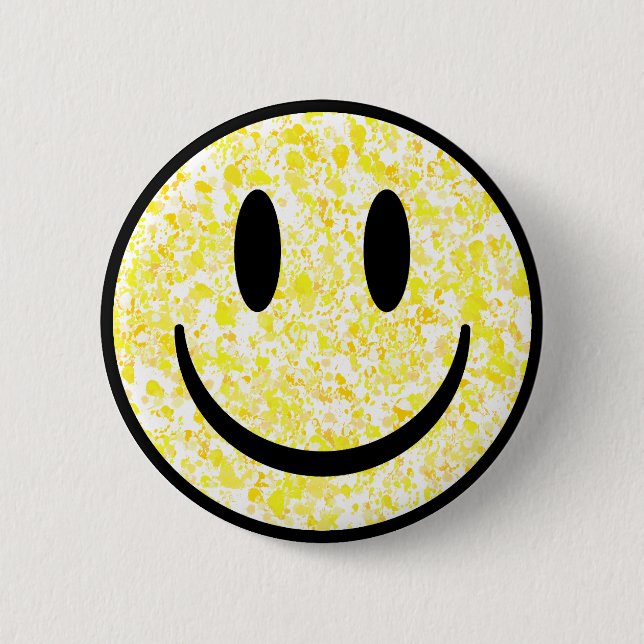 Splattered Smile Face 6 Cm Round Badge (Front)