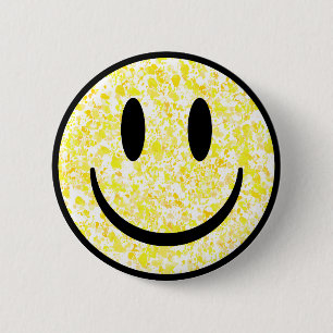 Splattered Smile Face 6 Cm Round Badge