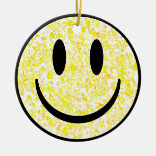 Splattered Smile Face Ceramic Ornament