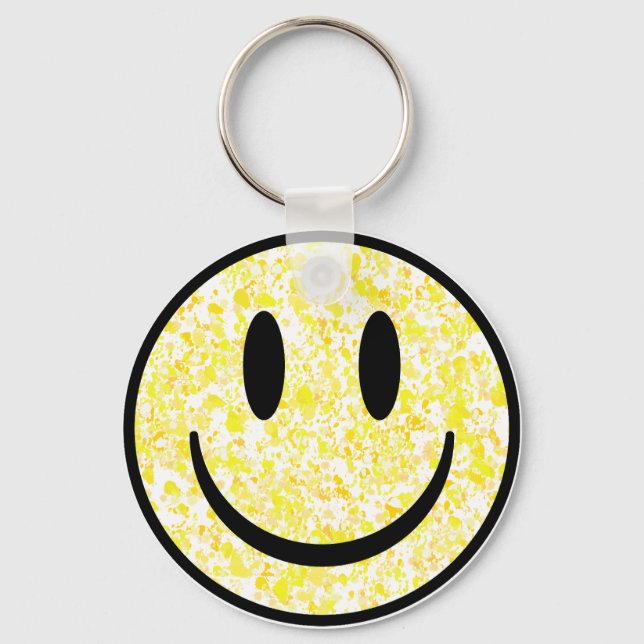 Splattered Smile Face Key Ring (Front)