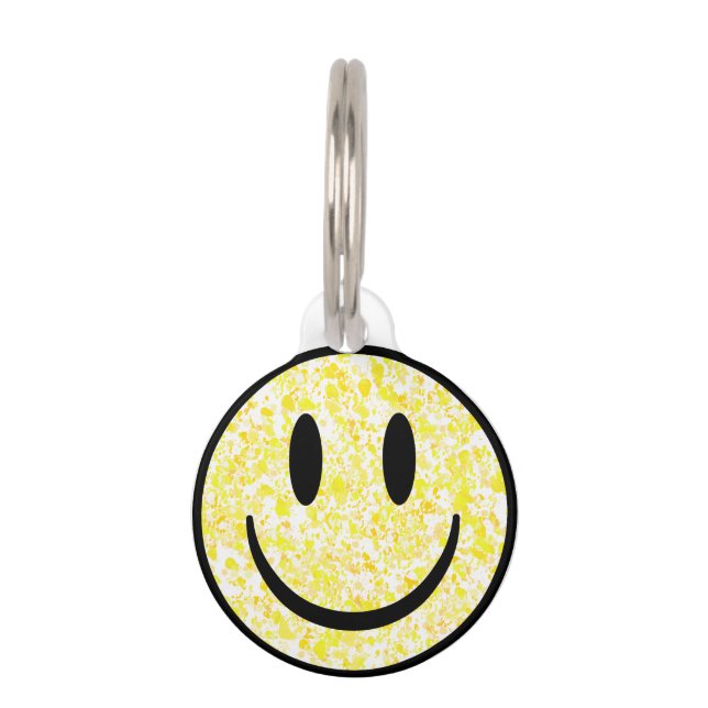 Splattered Smile Face Pet Tag (Front)
