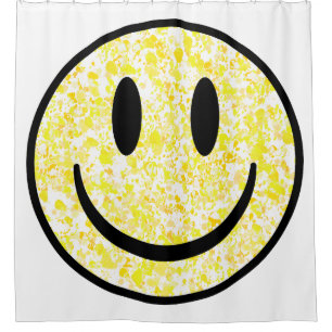 Splattered Smile Face Shower Curtain