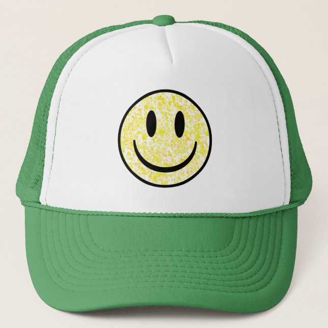 Splattered Smile Face Trucker Hat (Front)