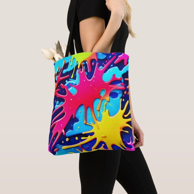 Splatterfest: A Colourful Chaos Tote Bag (Close Up)