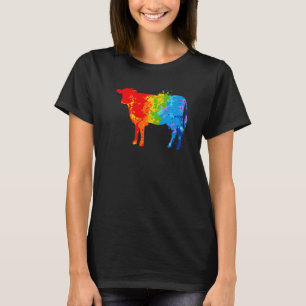 Splattering Paint Cow Drip Painting Cow  T-Shirt