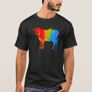 Splattering Paint Cow Drip Painting Cow  T-Shirt