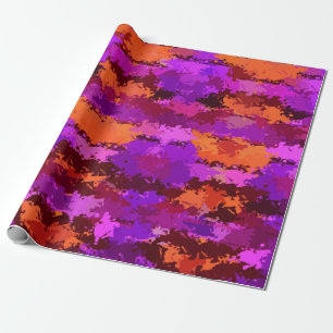 Splatters of Purple and Orange  Wrapping Paper