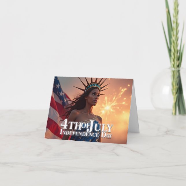 Splendid 4th of July Design - Fireworks & Freedom Card (Front)