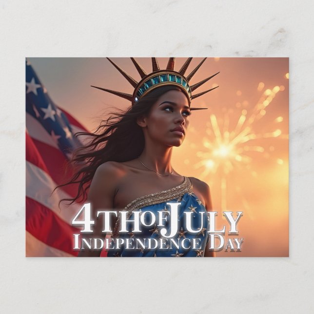 Splendid 4th of July Design - Fireworks & Freedom Holiday Postcard (Front)