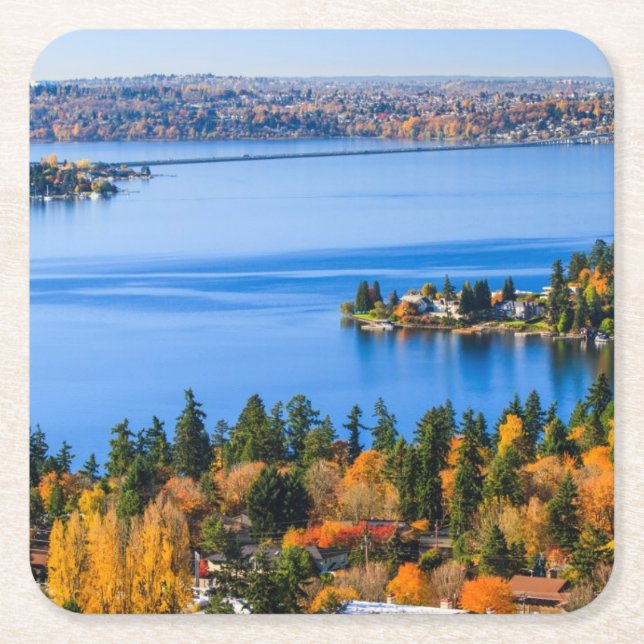 Splendid colours of fall at Bellevue Square Paper Coaster (Front)