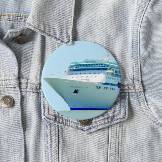 Splendid Cruise Ship 10 Cm Round Badge (In Situ)
