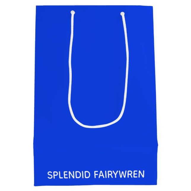 Splendid Fairywren Blue Color Name Medium Gift Bag (Back)