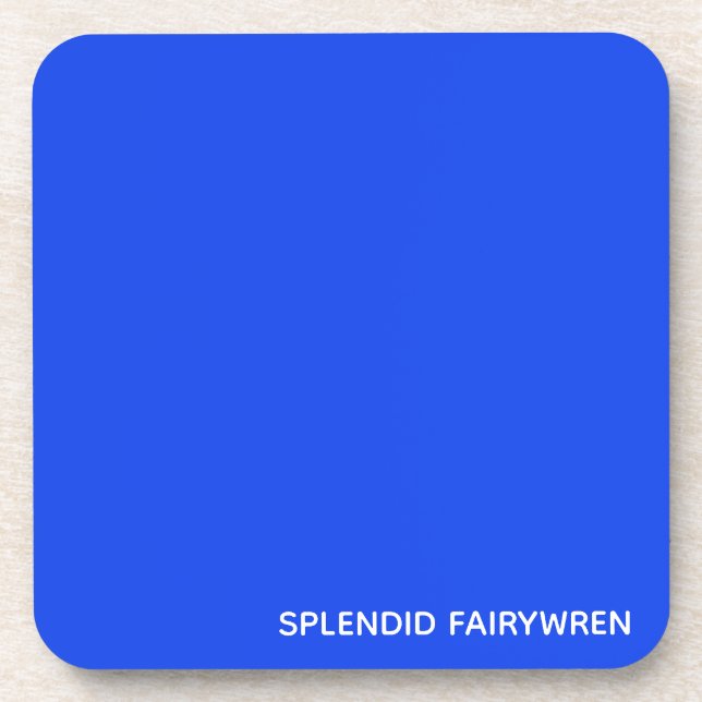 Splendid Fairywren Blue Colour Name Coaster (Front)