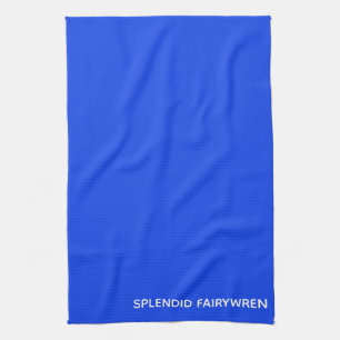 Splendid Fairywren Blue Colour Name Tea Towel