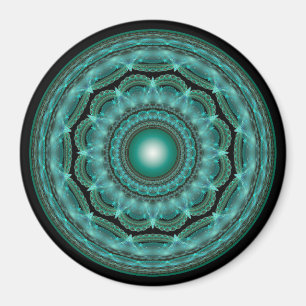 Splendid fractal glossy mandala magnet