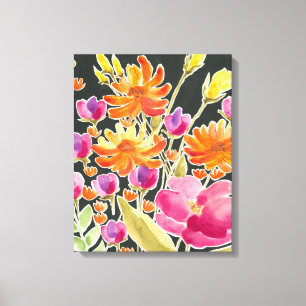 Splendid Gathering - Pink and Orange Flowers Canvas Print