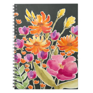 Splendid Gathering - Pink and Orange Flowers Notebook