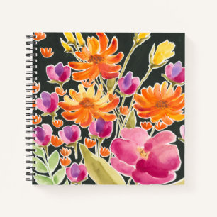 Splendid Gathering - Pink and Orange Flowers Notebook