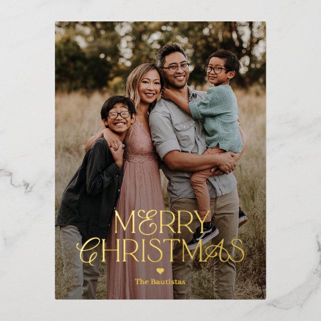 Splendid Mix FOIL Merry Christmas Card Postcard (Front)