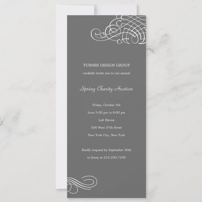 Splendid Scrolls Corporate/Business Party Invitati Invitation (Front)