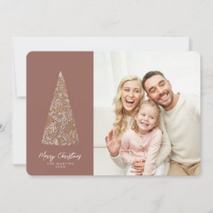 Splendid Spruce Tree Beige Christmas/Holiday photo Invitation