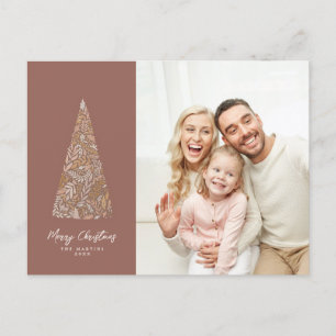Splendid Spruce Tree Beige Christmas/Holiday photo Postcard
