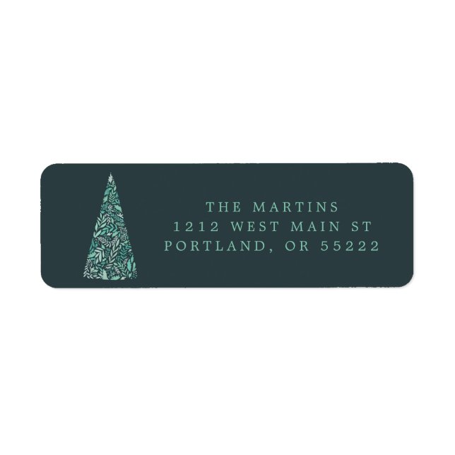 Splendid Spruce Tree Christmas/holiday Label Return Address Label (Front)