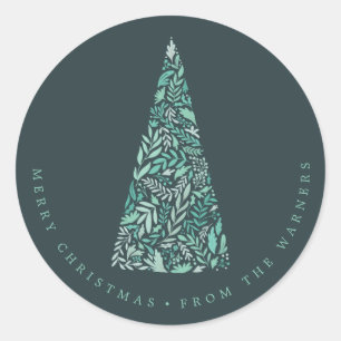 Splendid Spruce Tree Green Christmas/holiday Classic Round Sticker
